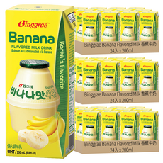 Binggrae Banana Flavored Milk 香蕉牛奶保久乳, 200ml, 72入