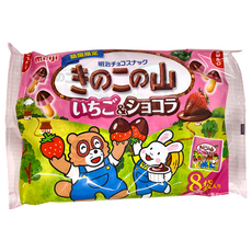 meiji 明治 香菇造型餅乾 草莓&可可風味, 96g, 1包