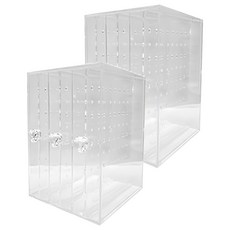 葉子小舖 壁掛透明收納盒 壓克力耳環展示盒, 透明, 2個