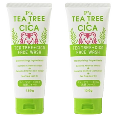 熊野油脂 PS 茶樹+積雪草洗面乳 溫和清潔毛孔 控油保濕 舒緩修復, 130g, 2條