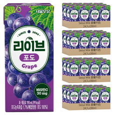 Seoul Milk Live 葡萄汁, 190ml, 96入
