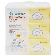 Purcotton 全棉时代 100%純棉嬰兒超柔乾濕兩用巾 加厚 20 x 15cm 80張, 3包, 1袋