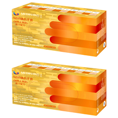 MEDIHAND 美恆 NBR手套 微粒止滑低汗 6.5g 100個, M, 2盒, 橘色