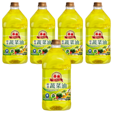 泰山 精選蔬菜油, 全素, 不添加棕櫚油, 3L, 5瓶