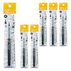 Kuretake 吳竹 萬年毛筆 替換筆蕊 ER163-010, 黑色, 6支