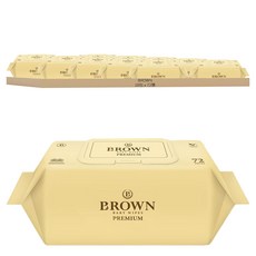 BROWN Premium 嬰兒用濕紙巾 掀蓋式, 72張, 10包