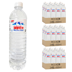 RICO 紅牌 埔里好水 清甜口感 水質清澈, 600ml, 72瓶
