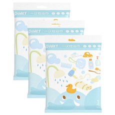 乾濕兩用一次性浴巾 3包, 白色, 1組