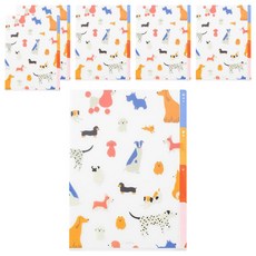 日本 MIDORI 3層資料夾 A5, 小狗, 6個