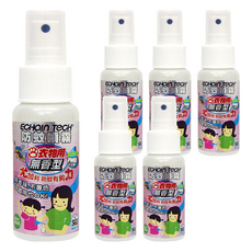 ECHain TeCH 熊掌防蚊液 衣物用無香型 PMD尤加利, 60ml, 6瓶