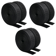 Kumal 超強力背膠魔鬼氈膠帶, 3組, 黑色