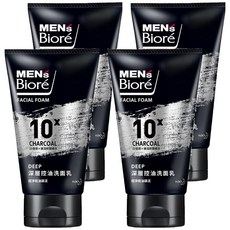 MEN's Biore 深層控油洗面乳，10倍炭 x 激油溶解成分, 100g, 4條