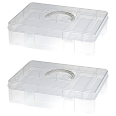 livinbox FUN貝兒手提箱 TB-704, 透明外殼設計, 環保可回收PP材質, 分離式內盒, 顏色隨機, 325 x 238 x 91mm, 2個