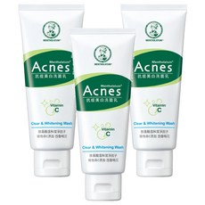 MENTHOLATUM 曼秀雷敦 Acnes 台灣公司貨 抗痘美白洗面乳, 100g, 3條