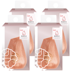 點胭脂 蘭嶼角鴞 角型四切美妝蛋, 大理石棕色, 4個