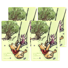 sun-star 小熊維尼95週年 L型A4資料夾, 綠色, 4個