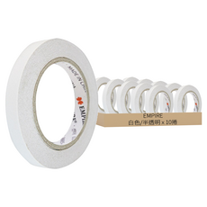 EMPIRE 雙面膠 30m x 15mm, 白色/半透明, 10捲
