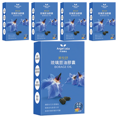 Angel LaLa 天使娜拉 美悅舒 琉璃苣油膠囊, 調節生理機能，呵護女性健康，每月舒適輕鬆，越來越美，美國製造，30顆/盒, 5盒