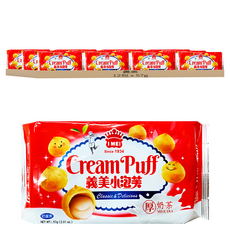 義美 小泡芙 厚奶茶, 57g, 12包