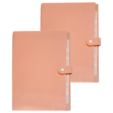 SUANDER 雙德文具 粉柔色系8層輕便風琴夾 紅 - (1本), 2入