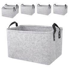 Craftsman In Storage 收納職人 日式簡約質感毛氈收納籃, 質感灰, 6個