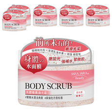 SARA SARA 莎啦莎啦 美體嫩膚拋光霜, 緊緻水潤 去角質 英倫牡丹雪松香, 288g, 6罐