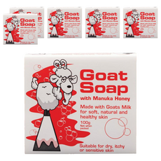 澳洲 Goat Soap 羊乳皂 麥蘆卡蜂蜜, 100g，溫和保濕，舒緩敏感，天然成分，全家適用, 6個