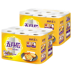 五月花 妙用廚房紙巾 112張, 6捲, 2袋