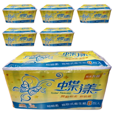 蝶漾 超細柔抽取式衛生紙, 8包, 6袋
