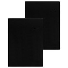 珠友文化 A4 膠皮筆記本 橫線，80磅高級雪白畫刊紙，無毒大豆油墨，可完全攤平, 黑色, 2本