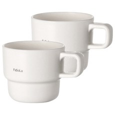 FaSoLa 淡雅系創意疊疊漱口杯 320ml, 白色, 2個