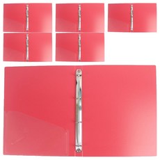 Seeder 新德牌 4孔素面資料夾, 紅色, 6本