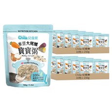 Chila 兒食樂 寶寶常溫粥 米豆大尾鱸 嚴選台灣食材 添加超級食物紅藜麥 營養均衡, 150g, 20包