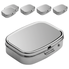 REFLECTS 雙格藥盒 不鏽鋼 ABS 塑料材質 按壓式彈蓋, 6個