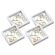 Timo 防氧化PE膜懸浮展示盒/飾品盒, 4個, 白色