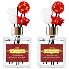 喜氣拜年精油擴香瓶 白麝香 新年居家香氛, 2瓶, 200ml