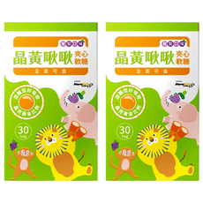 晶黃啾啾 夾心軟糖 葡萄口味, 30顆, 3.6g, 2盒