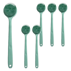 新升級好好握洗澡刷 (莫蘭迪綠), 矽膠+尼龍材質, 1支, 6支