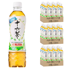 Asahi 朝日 十六茶 經典無糖零咖啡因複方茶, 16種天然素材, 無糖清新回甘, 530ml, 72瓶