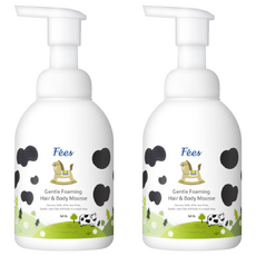Fees BEBE 嬰兒洗髮沐浴泡泡 香濃牛奶, 400ml, 2瓶