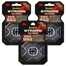 3M Scotch 超強力雙面膠帶 粗糙面 V1803N 18mm x 1.5m, 紅色, 3捲