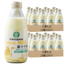 台農乳品 果汁保久乳飲品 250ml, 48罐
