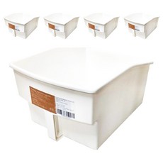 SHIMOYAMA 無印風高位層架用提把式收納籃, 5個, White