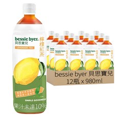bessie byer 貝思寶兒 檸檬紅茶, 980ml, 12瓶