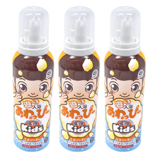 地球製藥 溫泡 Kids 入浴香氛 Q 泡泡 黃色柑橘香 160ml, 3罐