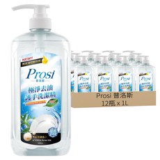 Prosi 普洛斯 極淨去油護手洗潔精 添加護膚配方 低泡沫易沖洗 散發淡淡綠茶香氣, 1L, 12瓶