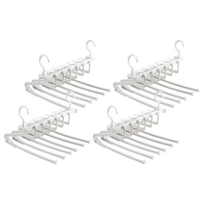 Craftsman In Storage 收納職人 日式簡約多功能伸縮折疊魔術褲架, 白色, 4個