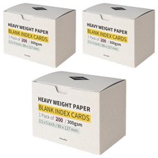重磅空白索引卡, 3個, 白色
