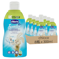 Chicco 奶瓶食器清潔劑，植物萃取成分，溫和配方洗淨, 300ml, 8瓶
