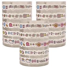 合成紙膠帶 60mm x 2m, 繽紛彩條, 3個